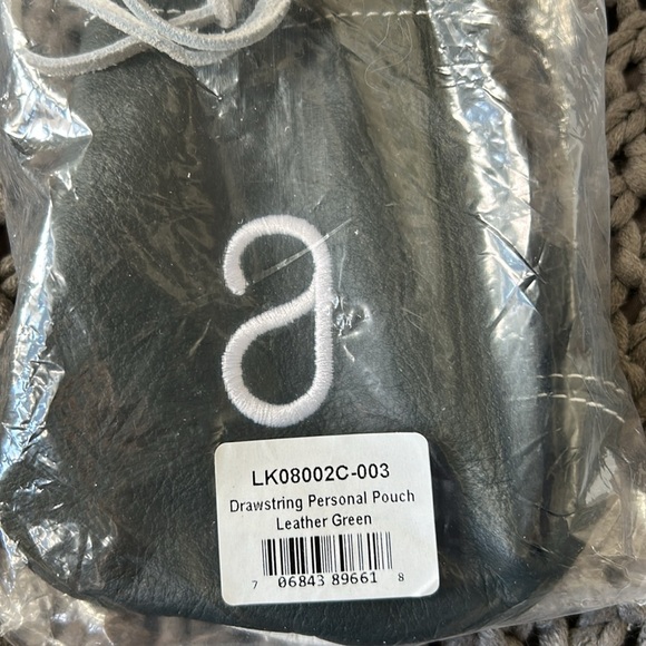 Links and Kings Drawstring Personal Pouch Leather Green - Picture 4 of 4